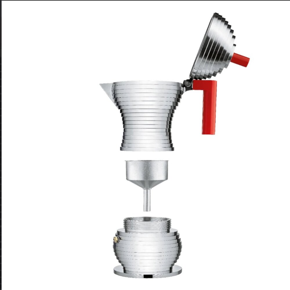 Pulcina Espresso Coffee Maker – Alessi x illy by Michele De Lucchi – 6-Cup Moka - Picture 4 of 7